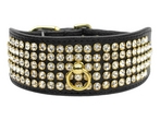 5 Row Diamante Bling Collar - Black