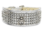 5 Row Bling Dog Collar Silver