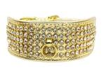 5 Row Bling Dog Collar Gold