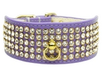 5 Row Bling Dog Collar lilac