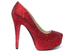 Lemonade Couture Crystal Glitzy Shoe Red