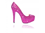 Lemonade Couture Crystal Glitzy Shoe Pink