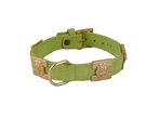 Leather Collar - Lime Lion