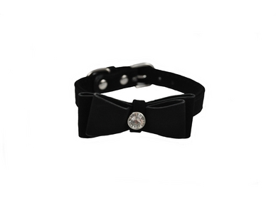 Bouncy Bow Collar Black
